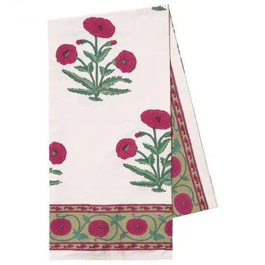 Magenta Poppy 8-Seat Magenta Tablecloth For Sale - Image 8 of 9