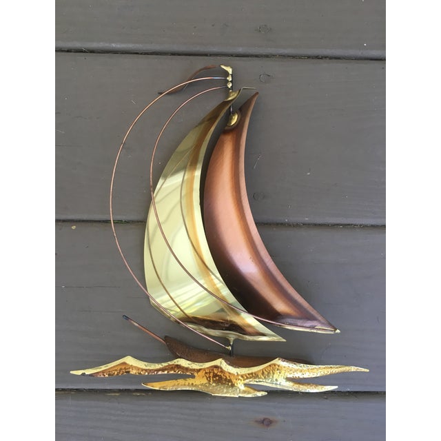 MidCentury Brass & Copper Sailboat Wall Art Chairish