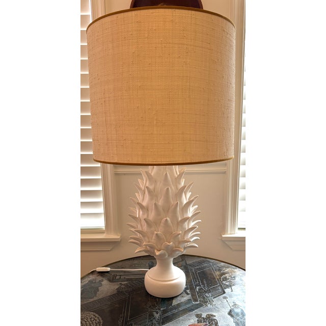 White Jean Roger Paris Flame Large Model Matte White Lamps W" Shades - A Pair For Sale - Image 8 of 12