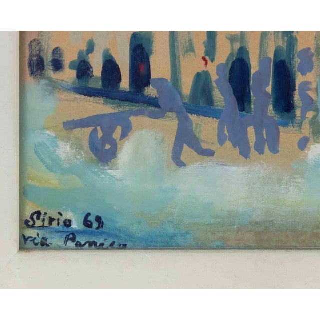 Modern Sirio Pellegrini, View of via di Panico, Rome, Mixed Media, 1969 For Sale - Image 3 of 5