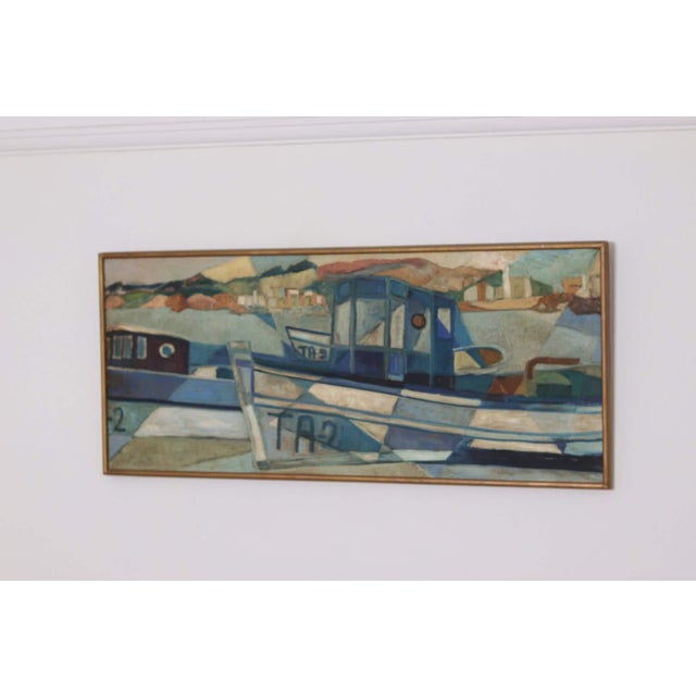 Kjell Lindberg, Boats, 1960s, Oil on Canvas, Framed For Sale - Image 4 of 11