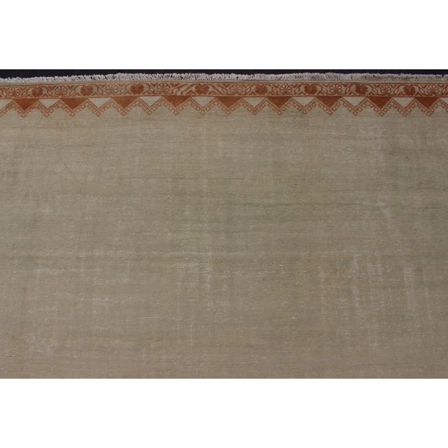 Textile Large Vintage Moroccan Rug With Blossom Design in Ivory Background & Light Brown For Sale - Image 7 of 13