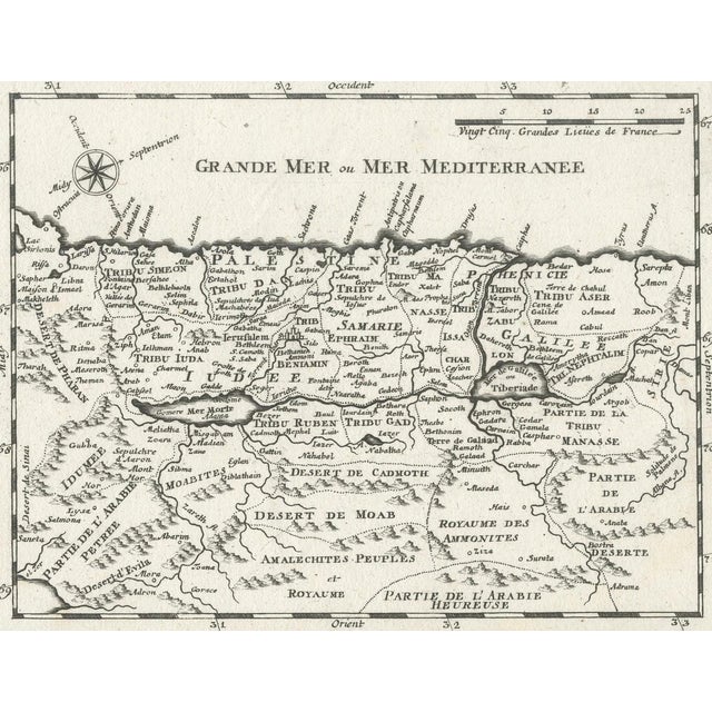Antique Map of Palestine and Jerusalem by Elias Baeck, 1700s For Sale - Image 4 of 11