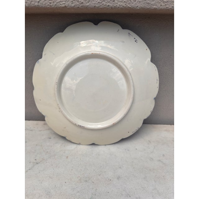 Jerome Massier French Majolica Pansy Plate Jerome Massier, Circa 1890 For Sale - Image 4 of 4
