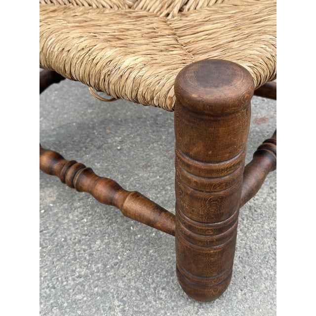 Vintage Oak and Straw Coffee Chair, 1960s For Sale - Image 16 of 18