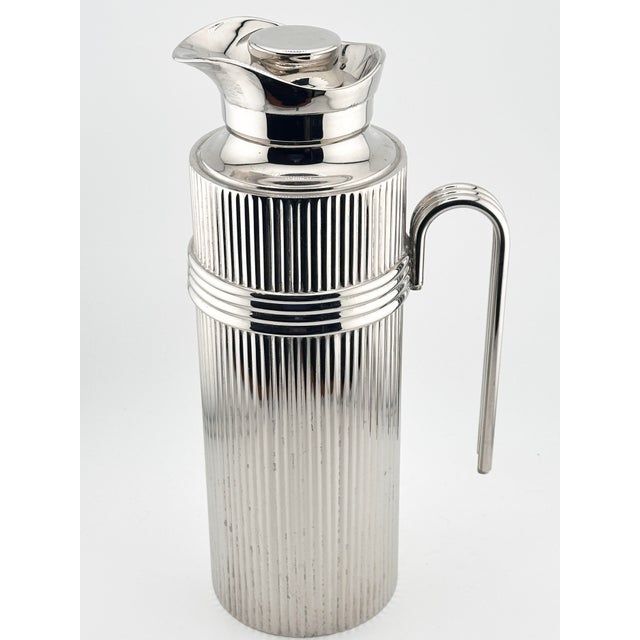 Metal Mid-Century Christian Dior Modernist Ribbed Silver Thermal Carafe For Sale - Image 7 of 14