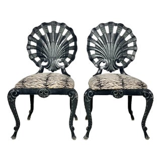Vintage Cast Aluminum Brown Jordan Grotto Shell Chairs-a Pair For Sale