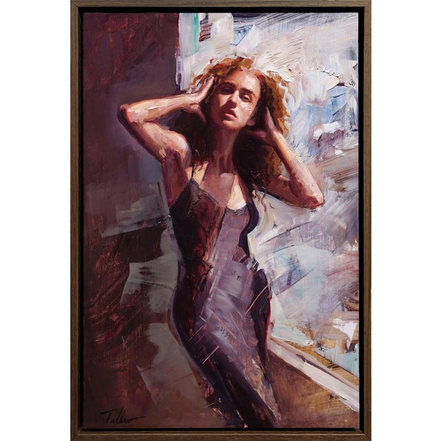Early 21st Century Ready to Shine by Matt Talbert | Oil on panel Portrait of a woman with curly hair posing confidently. For Sale - Image 5 of 5