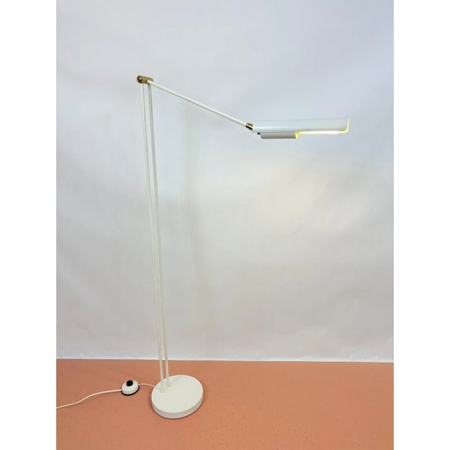 Gold Vintage Floor Lamp in Metal, 1980s For Sale - Image 8 of 11