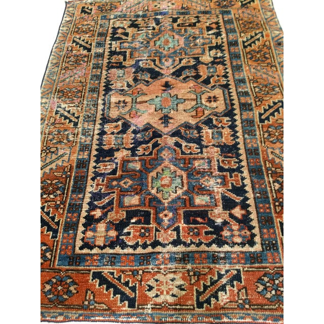 "This vintage Persian Karajeh area rug from the first quarter of the 20th century features the classic Karajeh layout of...