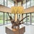 Monumental mid-century modern table lamp constructed from a dramatic natural teak root base measuring approximately 36...