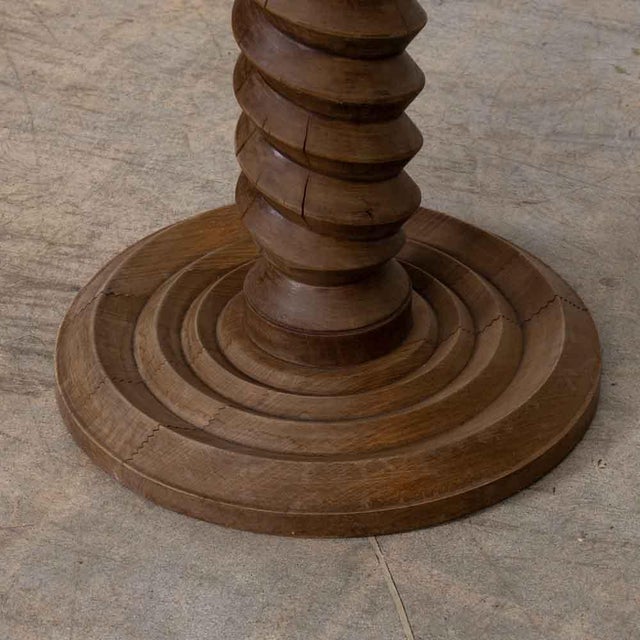 1940s French Carved Wood Pedestal Table For Sale - Image 10 of 11