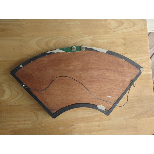 Vintage Chinese Traditional Scene on Ceramic Fan For Sale - Image 4 of 6