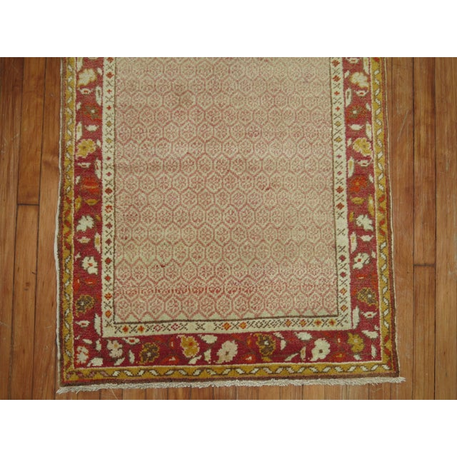 Pink Field Handwoven 20th Century Feminine Turkish Oushak Runner For Sale - Image 4 of 6