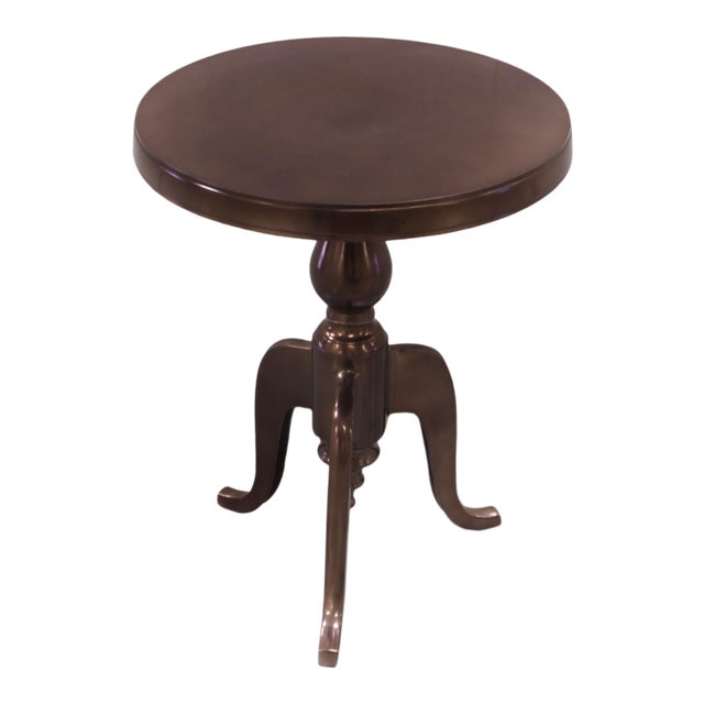 Traditional Tripod Accent Table Bronze Tone Metal Chairish