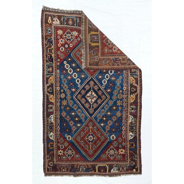 Antique Qashqai Rug 4'1'' x 6'10'' For Sale - Image 4 of 10