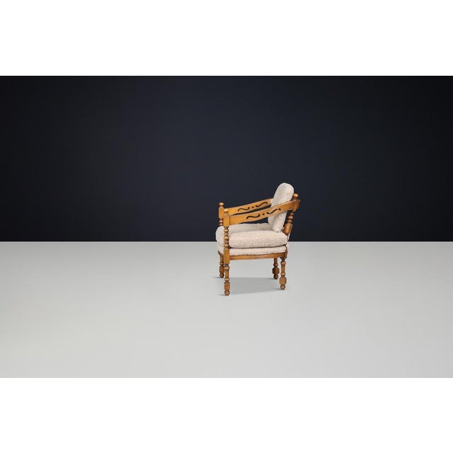 Vintage Italian Armchair in Carved Wood, 1975 For Sale - Image 6 of 10