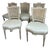 1980s Set of 5 French Louis XVI Style Caned Dining Chairs in Distressed Finish For Sale