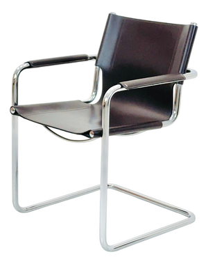 Vintage Visitor Chair in Brown Leather by Marcel Breuer, 1970s