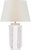 Transitional AERIN by Visual Comfort Signature Amandine 25" Table Lamp in Glossy White Crackle with Linen Shade For Sale - Image 3 of 3