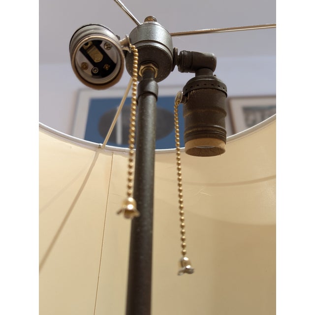 1980s Gold Leaf Botanical Glass Table Lamp, Mid-20th Century For Sale - Image 5 of 6