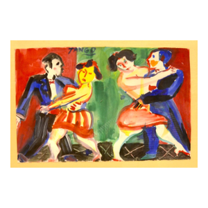 John Grillo Gouache on Paper 'Tango'