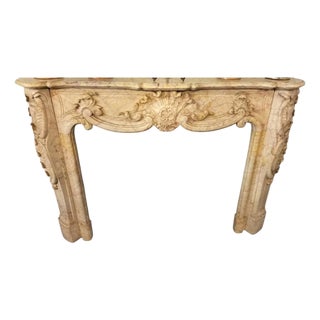 Fireplace in Cream Valencia Marble, Venice, Italy, 19th Century For Sale