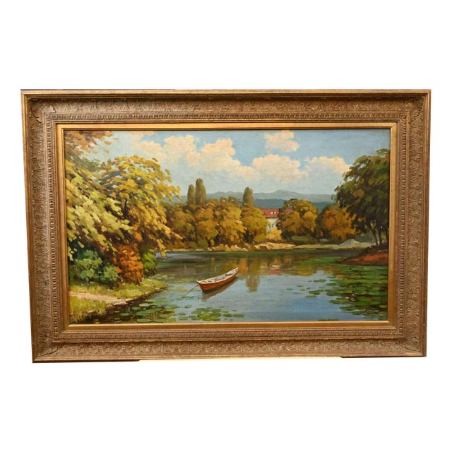 French Artist, Impressionist Landscape, 1980s, Oil Painting, Framed For Sale