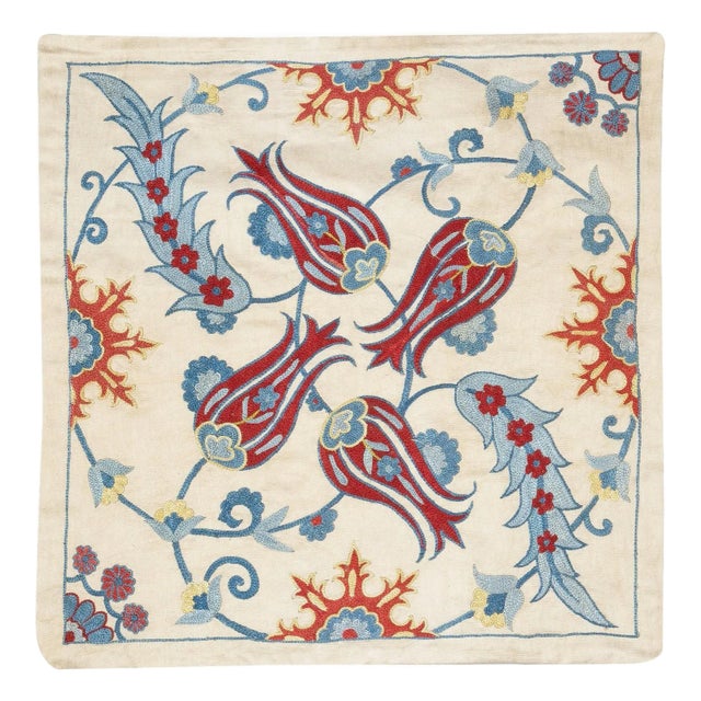 20"x21" All Silk Cushion Cover. Modern Lace Pillow. Embroidered Pillowcase. For Sale