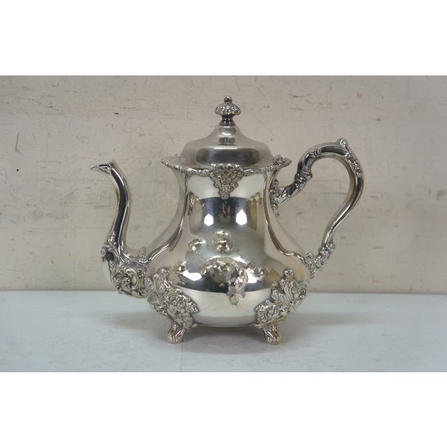 Late 20th Century 5 Pc Mid Century Poole Silverplate 931 Tea Set Teapot Coffee Pot Cream Sugar Pitcher For Sale - Image 6 of 18