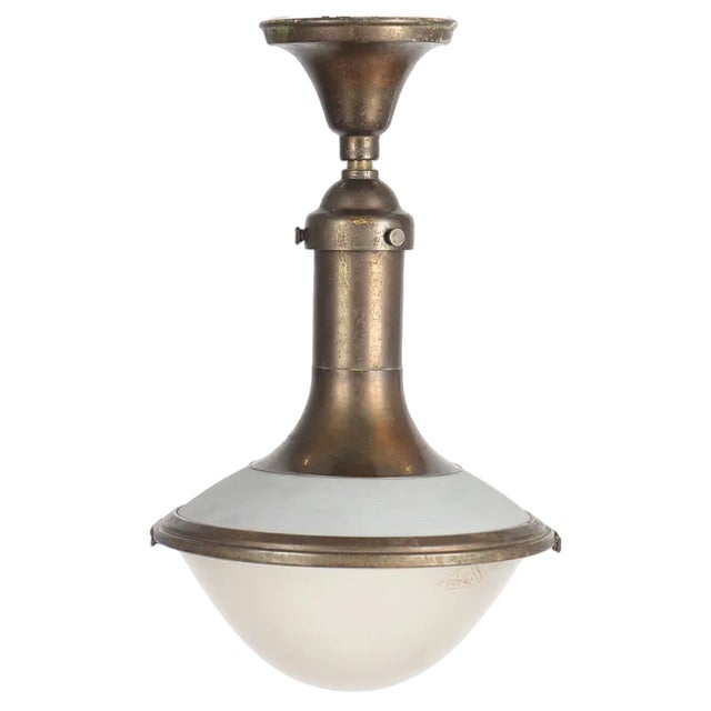 Bauhaus Pentant Light in Brass by Goerz, 1930s For Sale