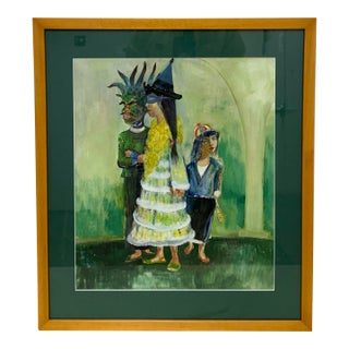 Pedro Lobos Framed Painting, Mid 20th Century For Sale