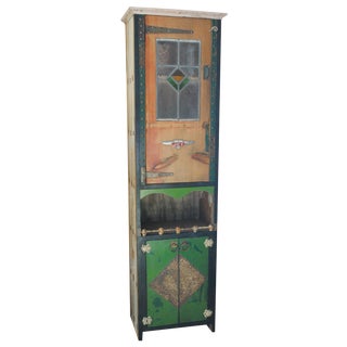 Salvaged Materials Hand Built Cabinet For Sale