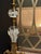 Mid 20th Century Vintage Brass & St. Clair Crystal Decorative Andirons - a Pair For Sale - Image 4 of 10
