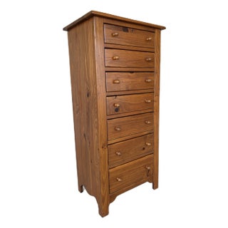 Ethan Allen Country Craftsman Shaker Style 7 Drawer Pine Lingerie Chest For Sale