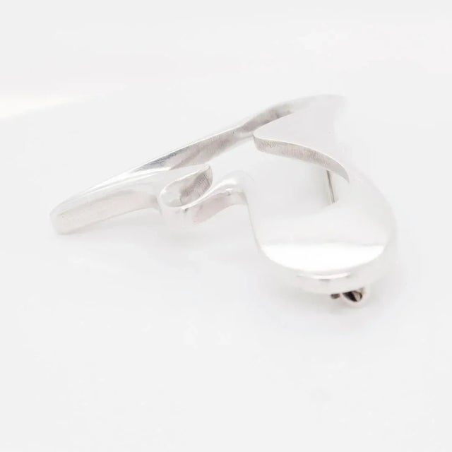 Silver Vintage Georg Jensen Sterling Silver Brooch or Pin No. 324 by Henning Koppel For Sale - Image 8 of 10
