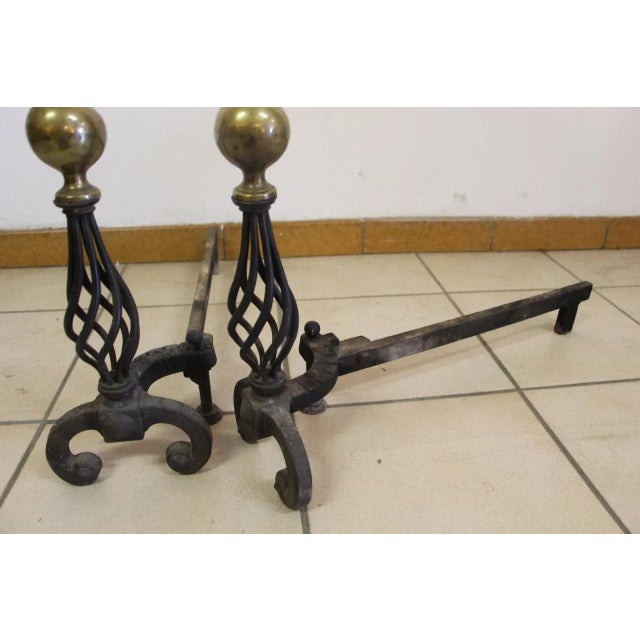Vintage Modernist Andirons, Set of 2 For Sale - Image 6 of 7