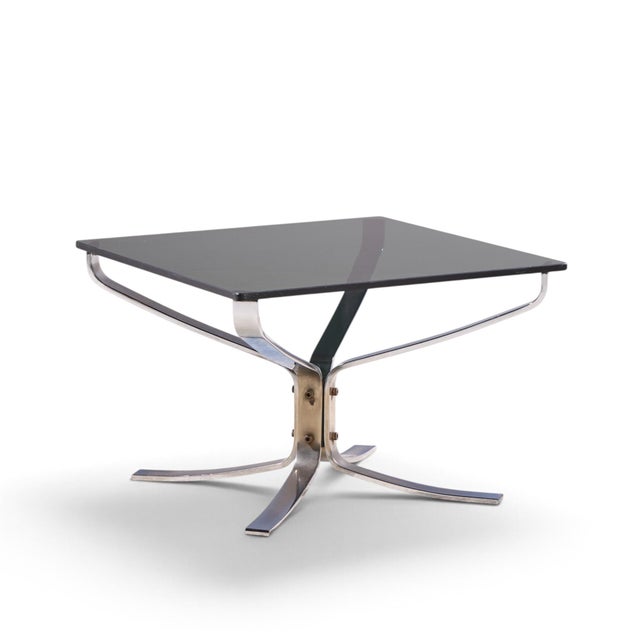 Sigurd Ressell for Vatne Møbler Mid Century Chrome Falcon Side End Table For Sale In Chicago - Image 6 of 9