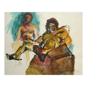 "Boyfriends" Modern Drawing on Paper by Martha Holden