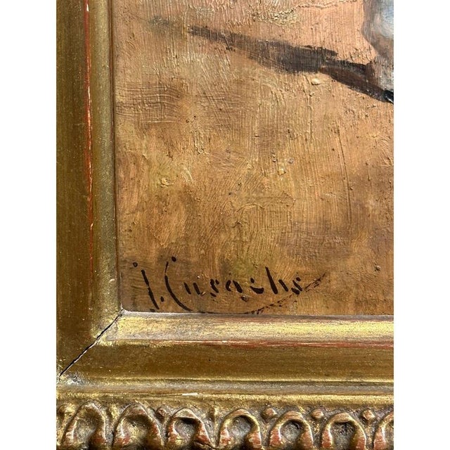 Josep Cusachs, Guardia Civil Gala, 1888, Oil on Board, Paint & Wood For Sale - Image 8 of 12