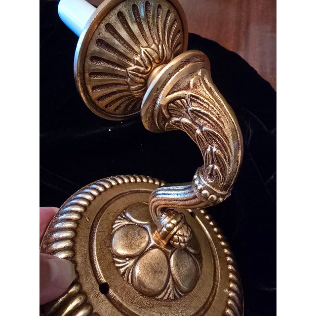 1940s Vintage Mid Century Modern Caldwell Style Pr Sconces For Sale - Image 5 of 11