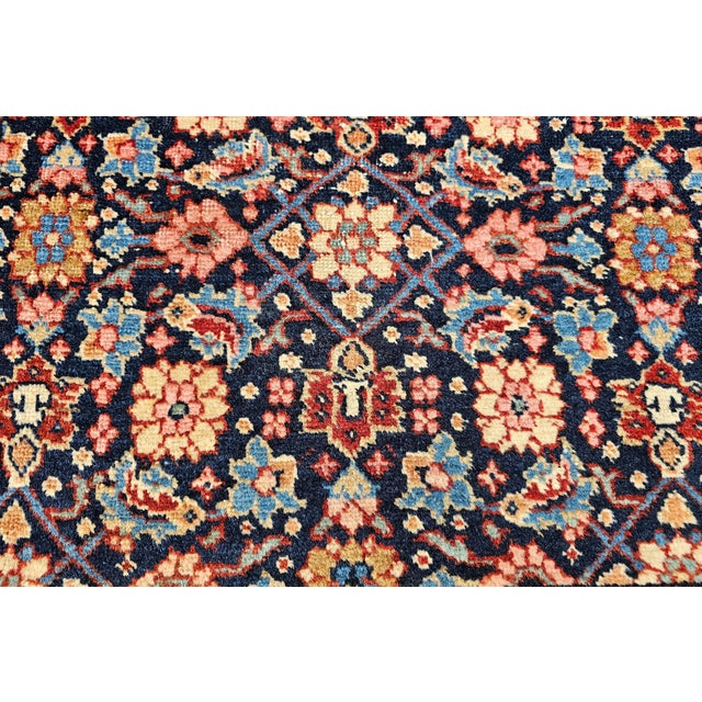 Vintage Persian Malayer Area Rug, Handwoven Allover Geometric Design, Navy & Red, 3’ X 4’ For Sale In Chicago - Image 6 of 11