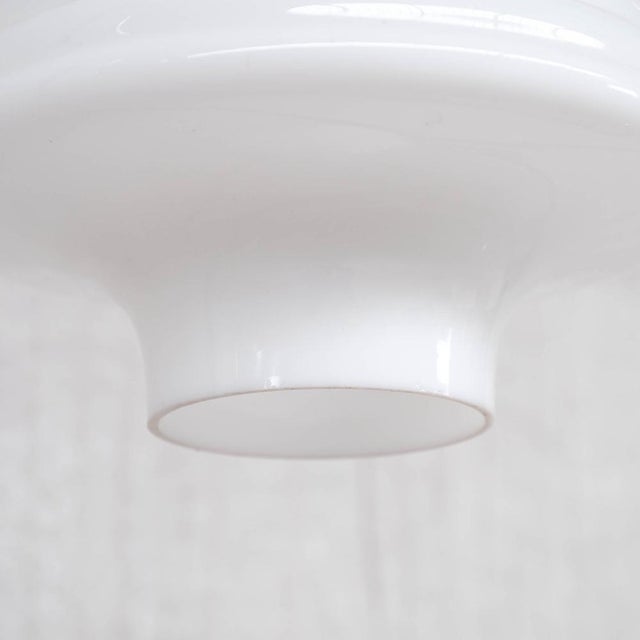 French Opaline and Brass Pendant Light, 1930s For Sale - Image 4 of 10