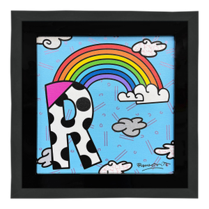 Romero Britto, the Letter "R" by Romero Britto, Hand Signed, Pop Art, Framed, 2018