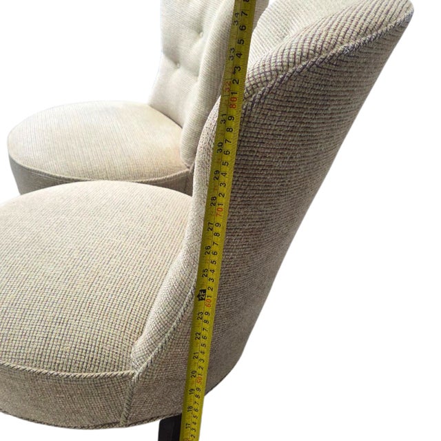 Pair of Armless Slipper Lounge Side Chairs For Sale - Image 10 of 11