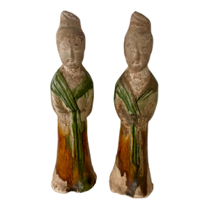 Two Chinese Tang Dynasty Sancai Glazed Figures