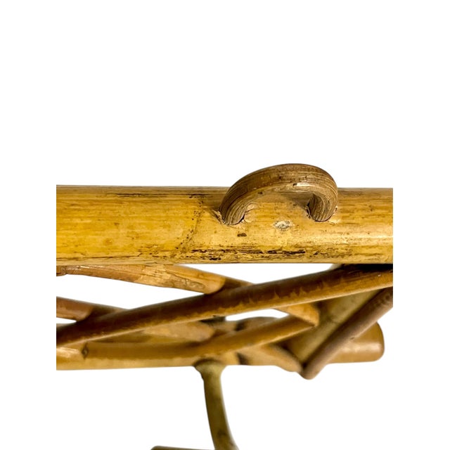 Vintage French Provincial Bamboo Coat Hat Rack With Two Hooks For Sale - Image 12 of 12