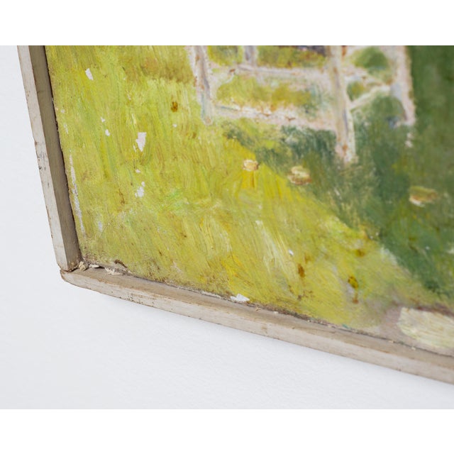 Mid-Century Impressionist Summer Garden Oil Canvas Painting For Sale - Image 14 of 18