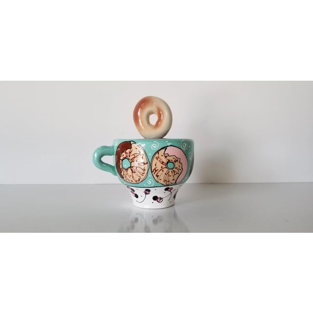 Postmodern Ceramic Cup With Lid For Sale - Image 10 of 10