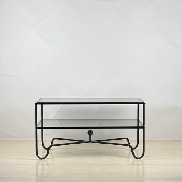 Modern Smoked Glass 'Entretoise' 2-Tier Cocktail Table by Design Frères For Sale - Image 3 of 10